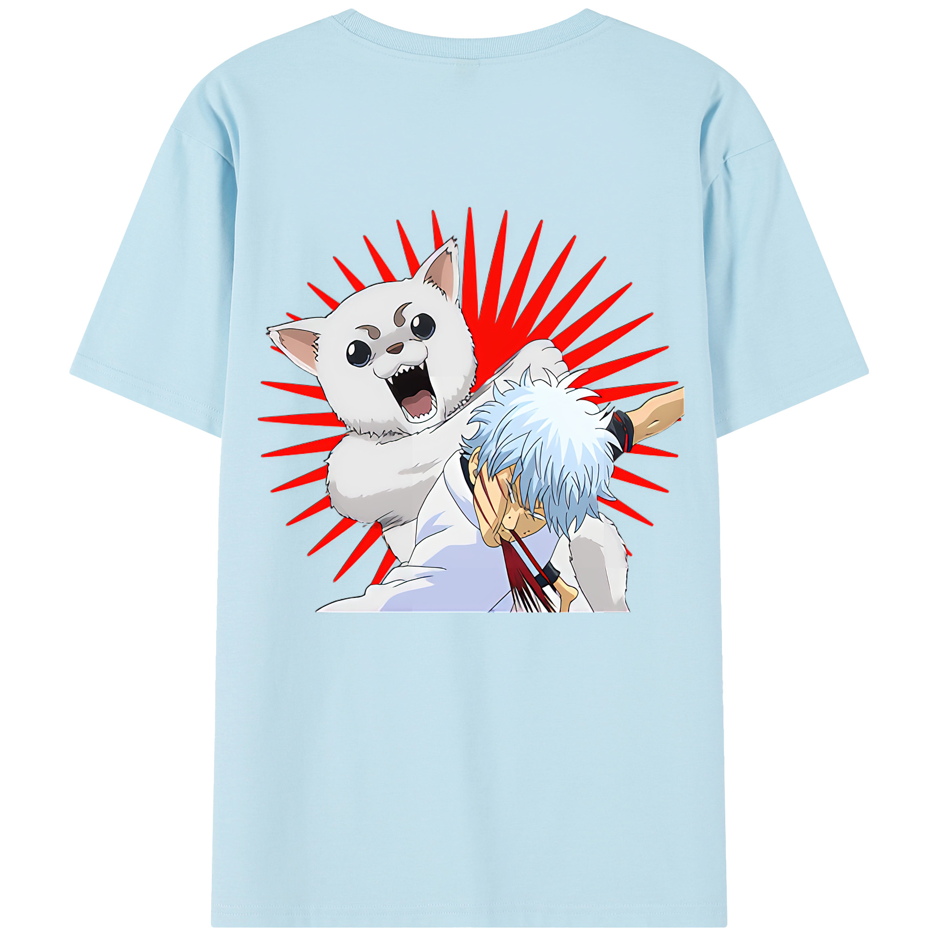 （画像用） ぎんたま 坂田銀時（さかたぎんとき） 神楽 志村新八（しむら しんぱち） GINTAMA Sakata Gintoki Kagura Shimura Shinpachi 綿100％半袖Tシャツ（背面プリント）